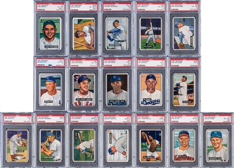 1951 Bowman Baseball Complete Set (324) – Featuring Seventeen PSA-Graded Examples, Including Mays, Mantle, Williams and Ford